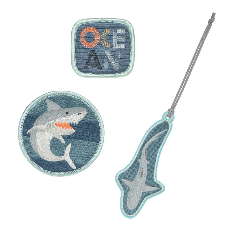 Patchs et pendentifs pour cartable - Requin | Lässig