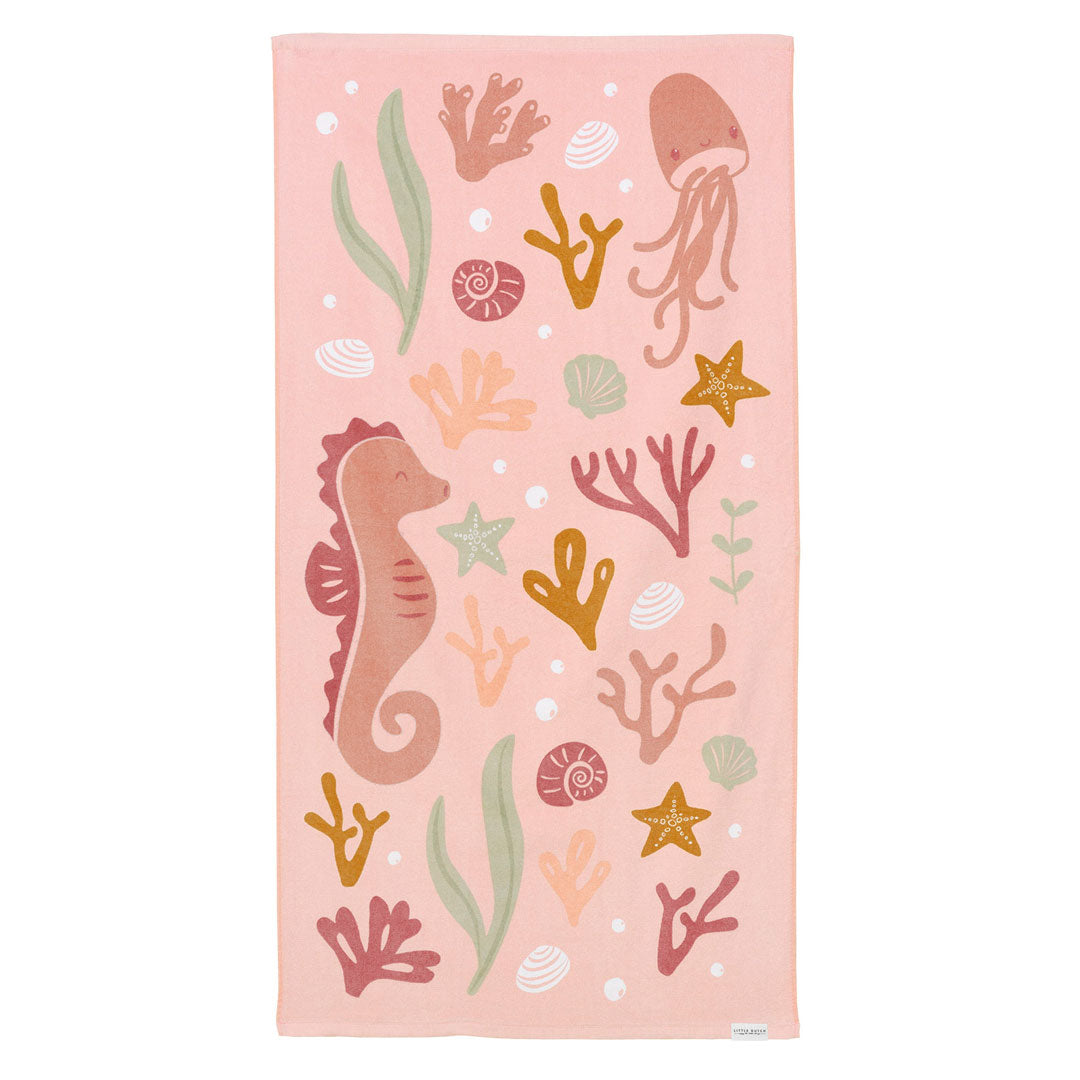 Drap de bain Ocean Dreams rose | Serviette à capuche pour bébés et enfants