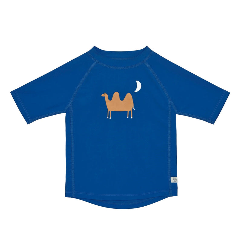 Maillot de bain anti-UV manches courtes bleu camel, taille 74/80 | Lässig