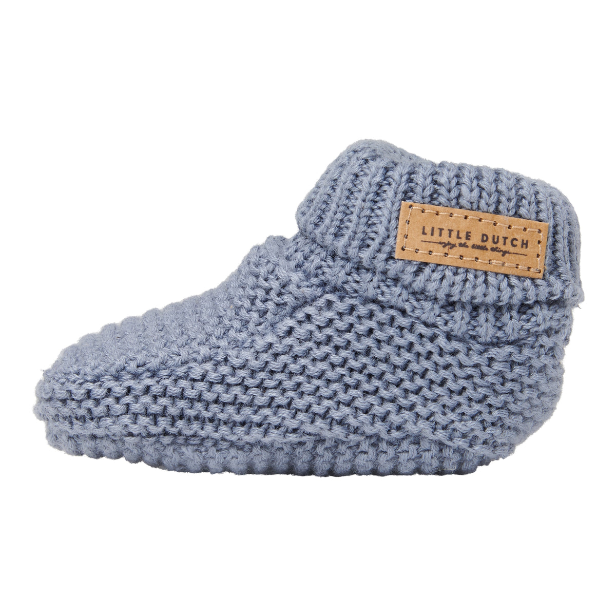 Baby-Strickschuhe Blau – weitere Produktansicht