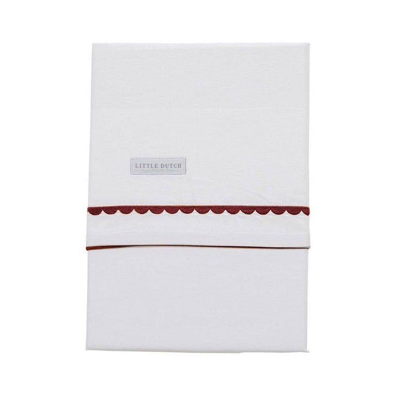 Drap de berceau brodé rouille arrondi | Little Dutch