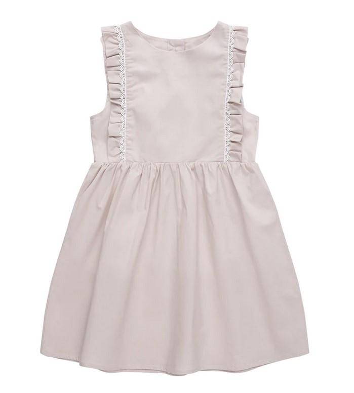 Robe avec détails en dentelle « Gris poudre » Beige, taille 86/92 | leevje