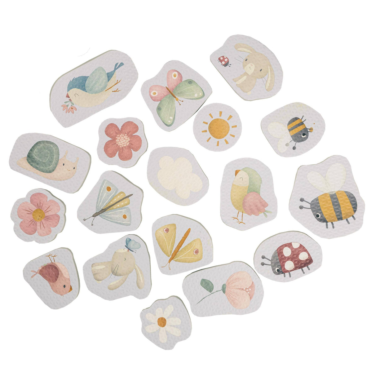 Badeschaumfiguren Flowers & Butterflies von Little Dutch – 18 schwimmende Schaumstofffiguren für die Badewanne