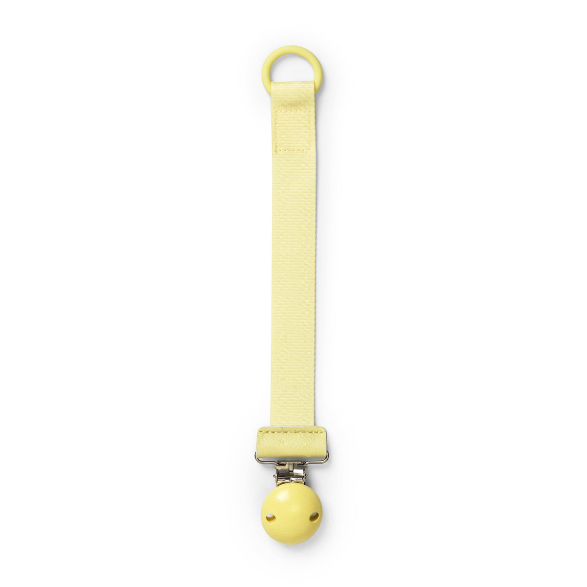 Elodie Schnullerkette Sunny Day Yellow mit Holzdetail und Silikonring