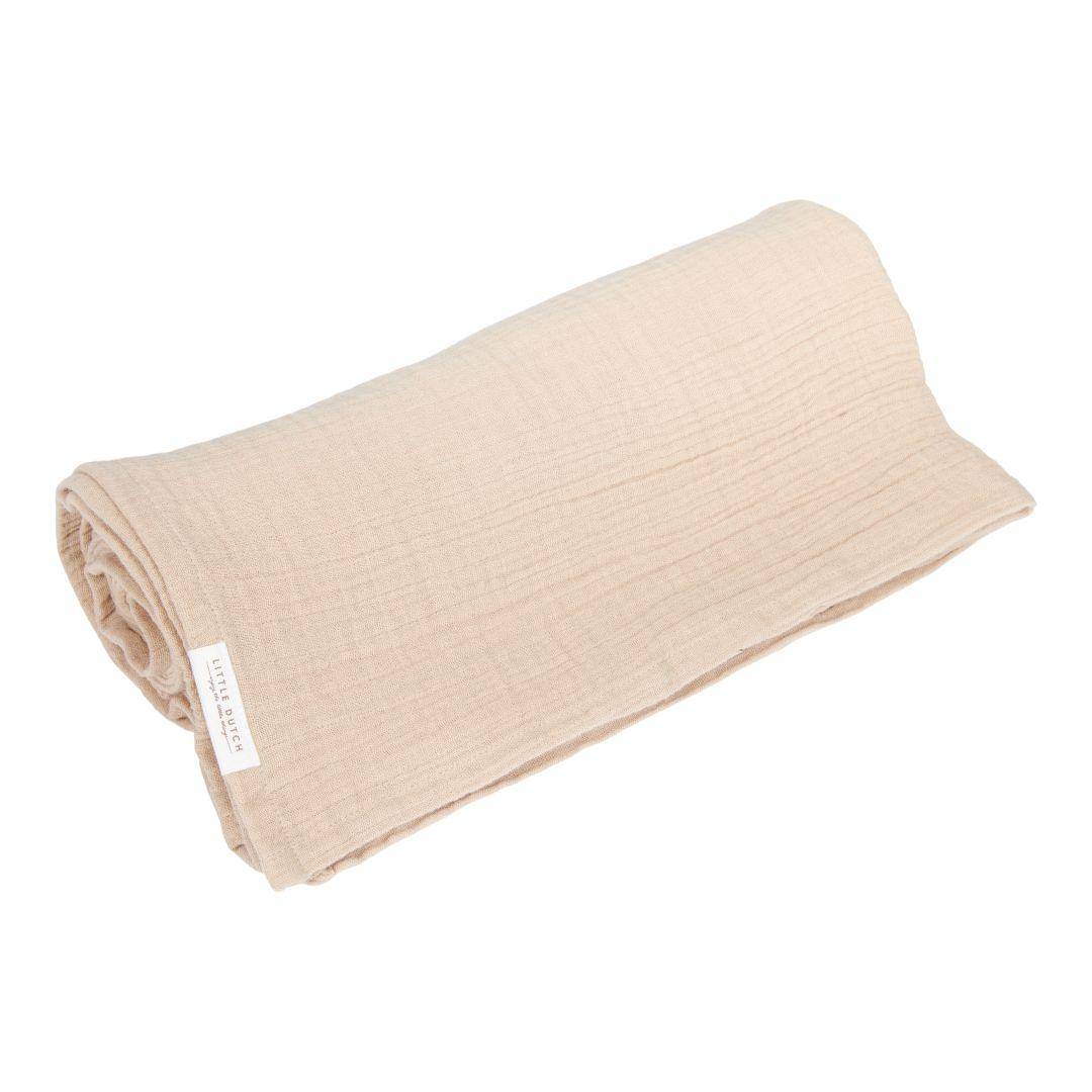 Musselintuch Swaddle 120 x 120 Beige | Little Dutch