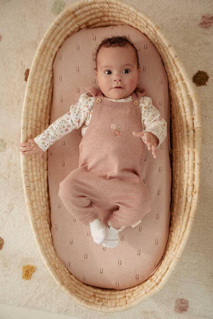Grenouillère tricotée rose fée | Little Dutch