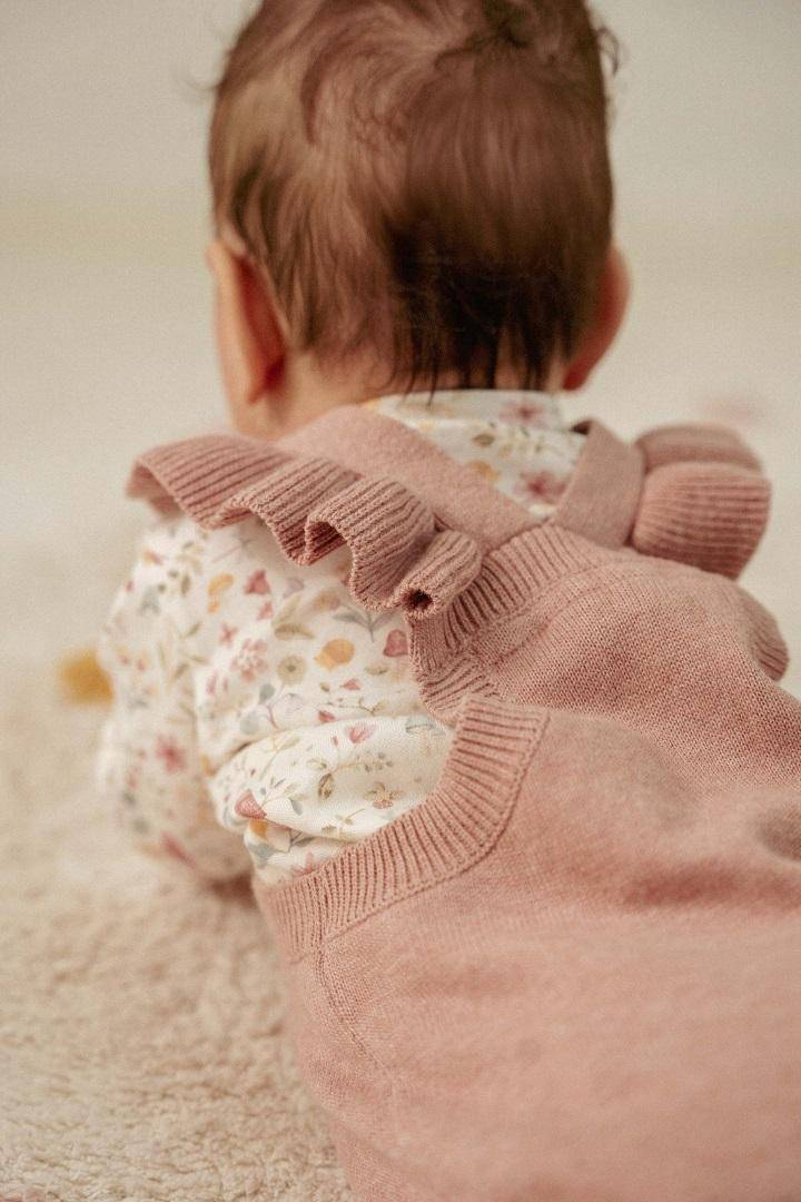 Grenouillère tricotée rose fée | Little Dutch