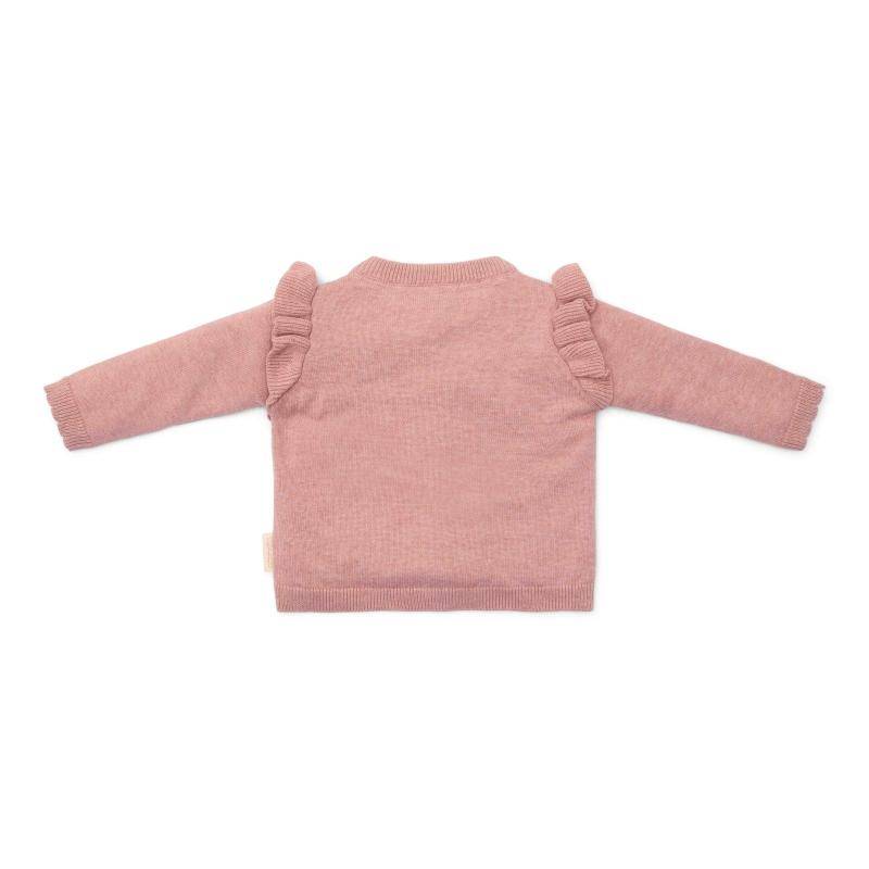 Little Dutch Baby-Strickjacke Fairy Pink Größe 44 – Produktansicht der weichen Bio-Baumwolljacke für Neugeborene