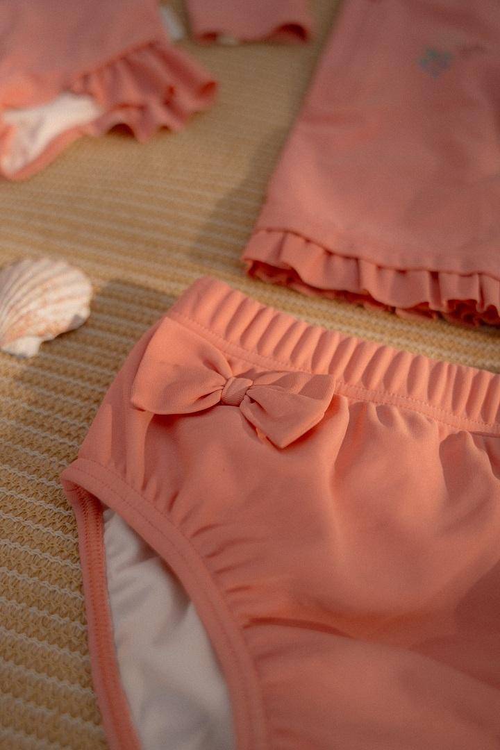 Maillot de bain manches courtes Sunny Flowers Rouge | Little Dutch