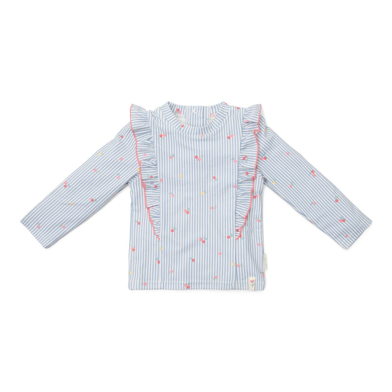 Maillot de bain à manches longues Sunny Flowers Bleu | Little Dutch