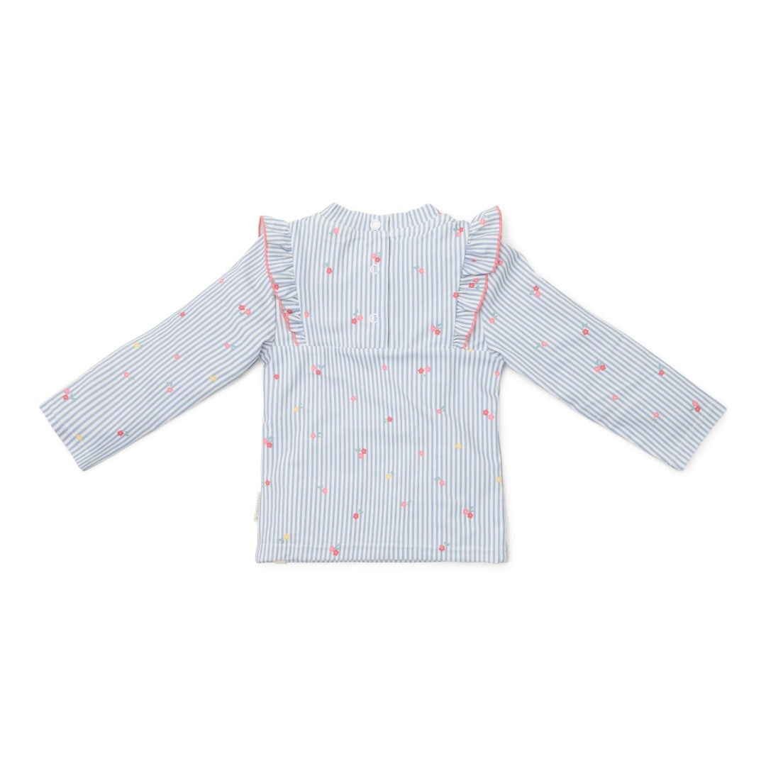 Maillot de bain à manches longues Sunny Flowers Bleu | Little Dutch