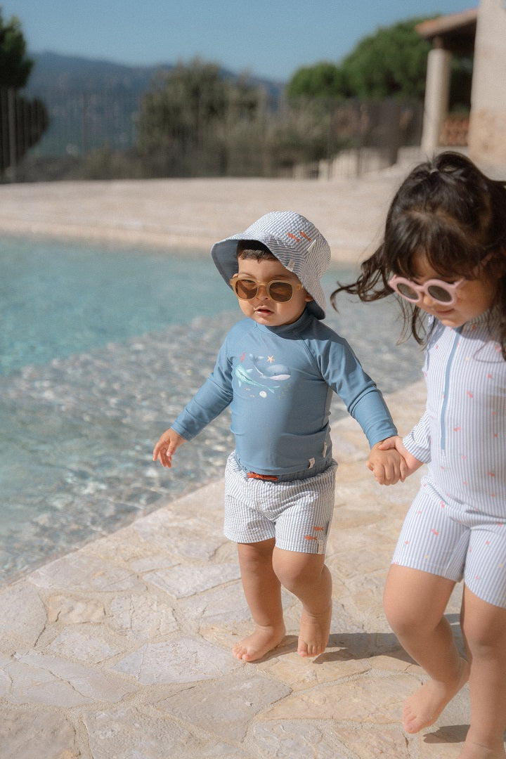 Maillot de bain à manches longues Bleu océan | Little Dutch
