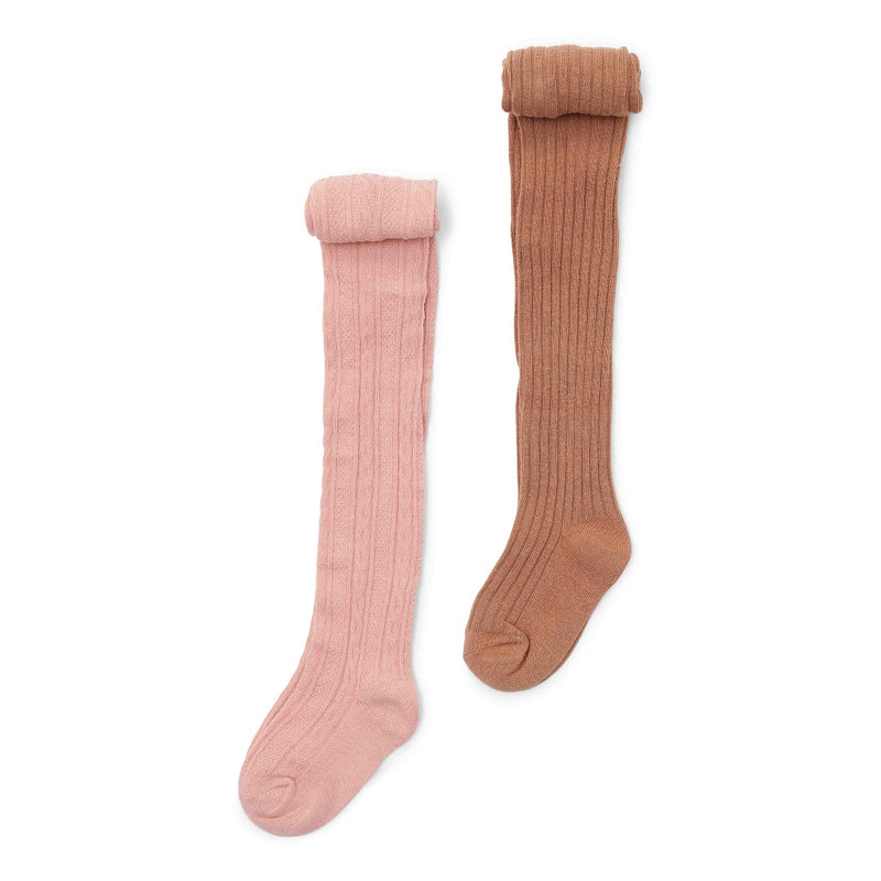 Lot de 2 collants Soft Rose - Marron - Little Farm | Little Dutch