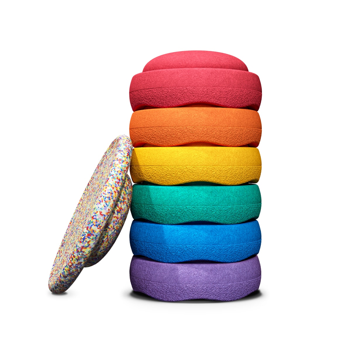 Balance Board + Ensemble arc-en-ciel de pierres à empiler Classic – Kit de motricité pour enfants | Stapelstein