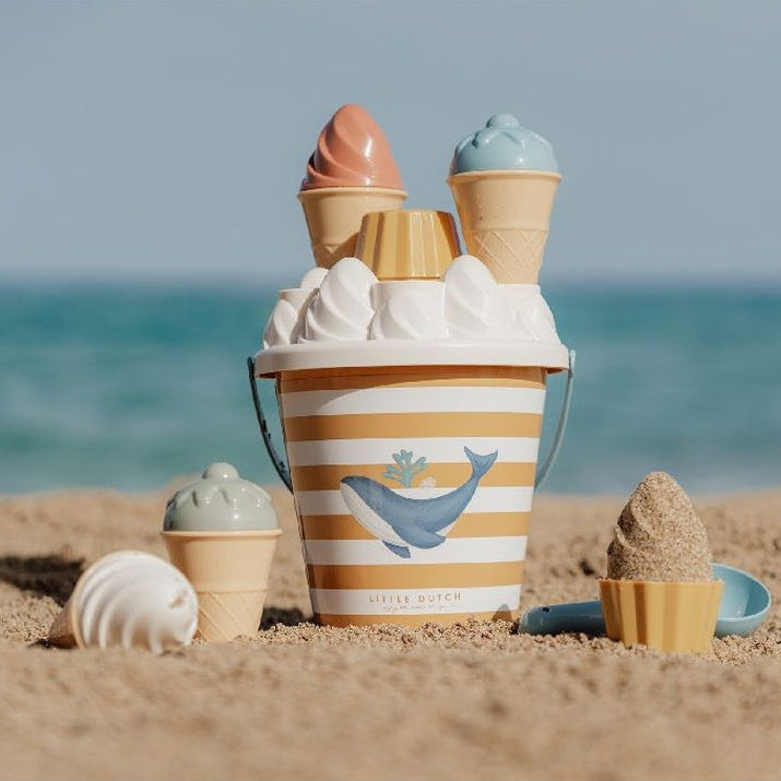 Bucket Set Ice Cream for Children from 18 Months – Sand Toys in Blue