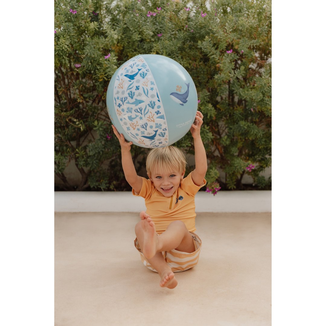 Aufblasbarer Strandball Ocean Dreams Blue von Little Dutch, ca. 35 cm