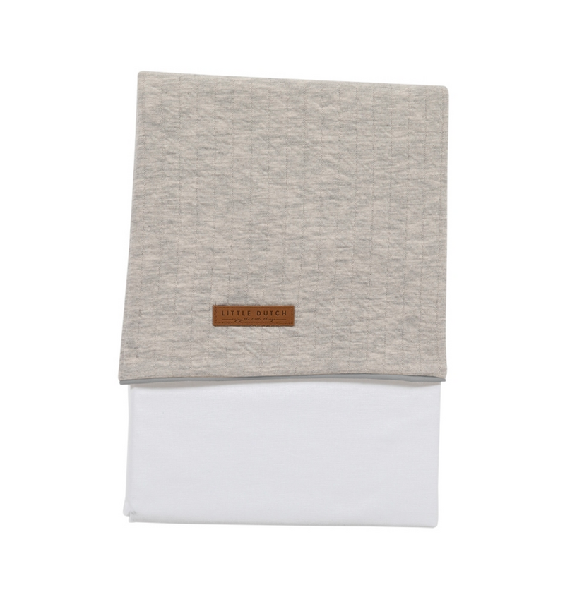 Drap de lit bébé gris pur | Little Dutch