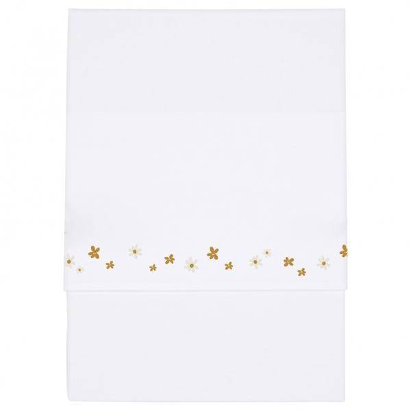 Drap de lit brodé Petites Fleurs Roses | Little Dutch
