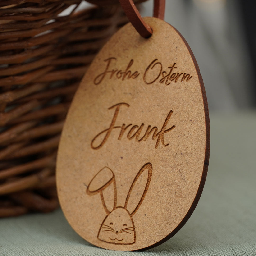 Personalized Willow Easter Basket with Egg Tag | Schmatzepuffer