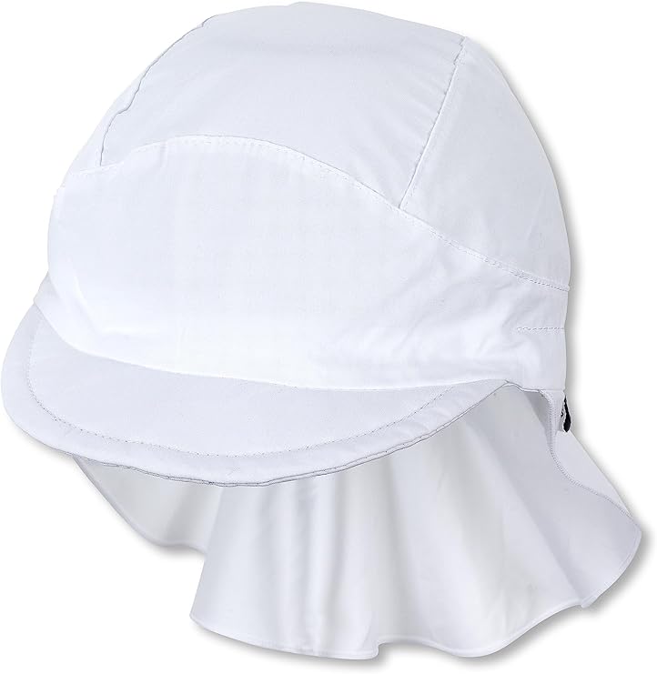 Peaked cap with neck protection, white, size 53 | Sterntaler