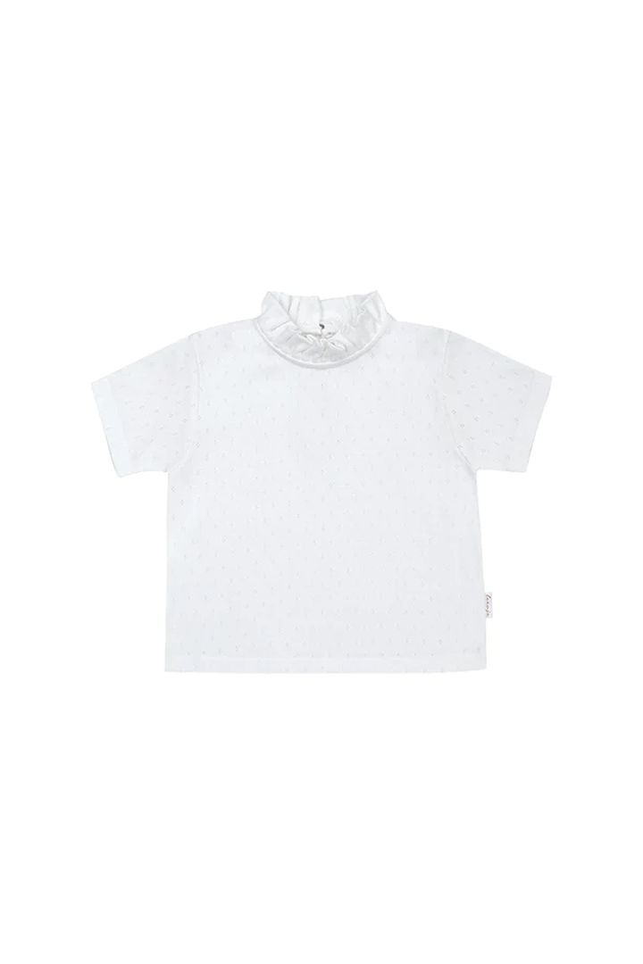 leevje Pointelle T-Shirt Weiß Größe 98/104