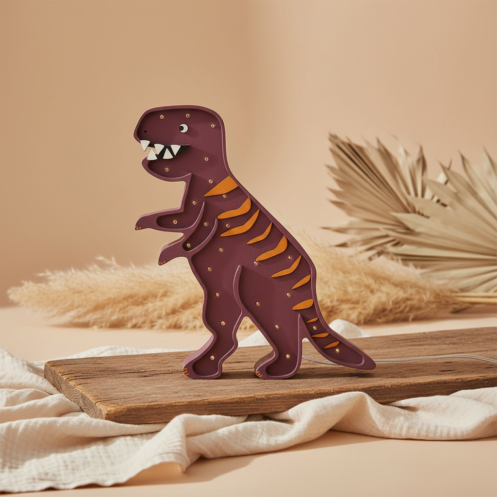 Dino T-Rex Lampe lila orange | Little Lights