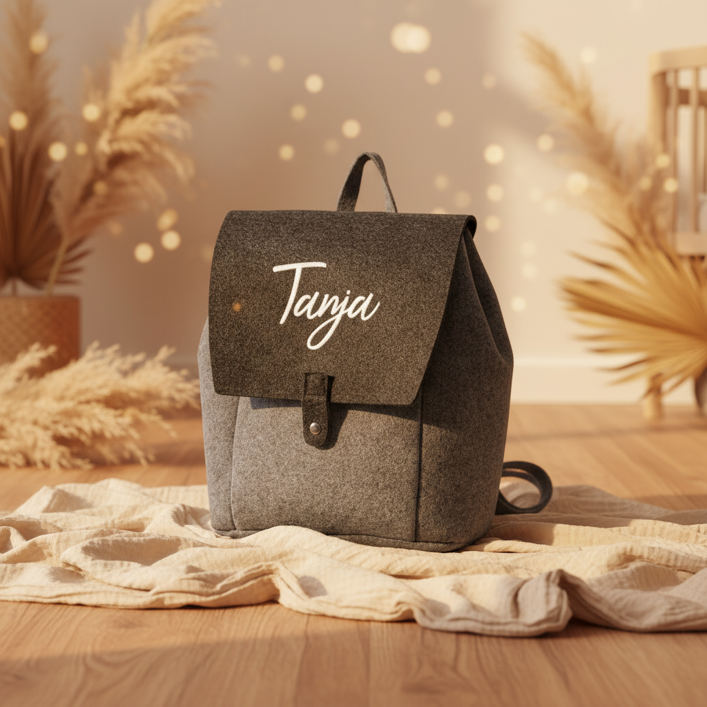 Sac à dos tendance en feutre gris | by Schmatzepuffer®