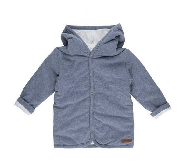 Baby-Wendejacke Ocean Blue Melange in Größe 68 – Vorderansicht