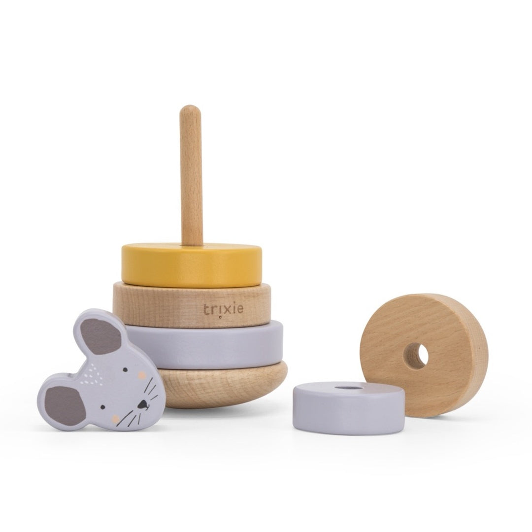 Tour de piles en bois - Madame Souris - Pour la naissance | Trixie