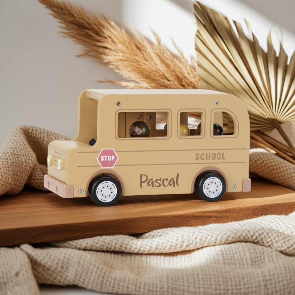 Holz-Schulbus für Kinder – fantasievolles Rollenspiel