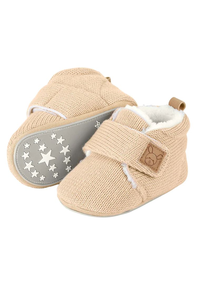 Chaussons d'éveil bébé en tricot, taille 22, beige | Sterntaler