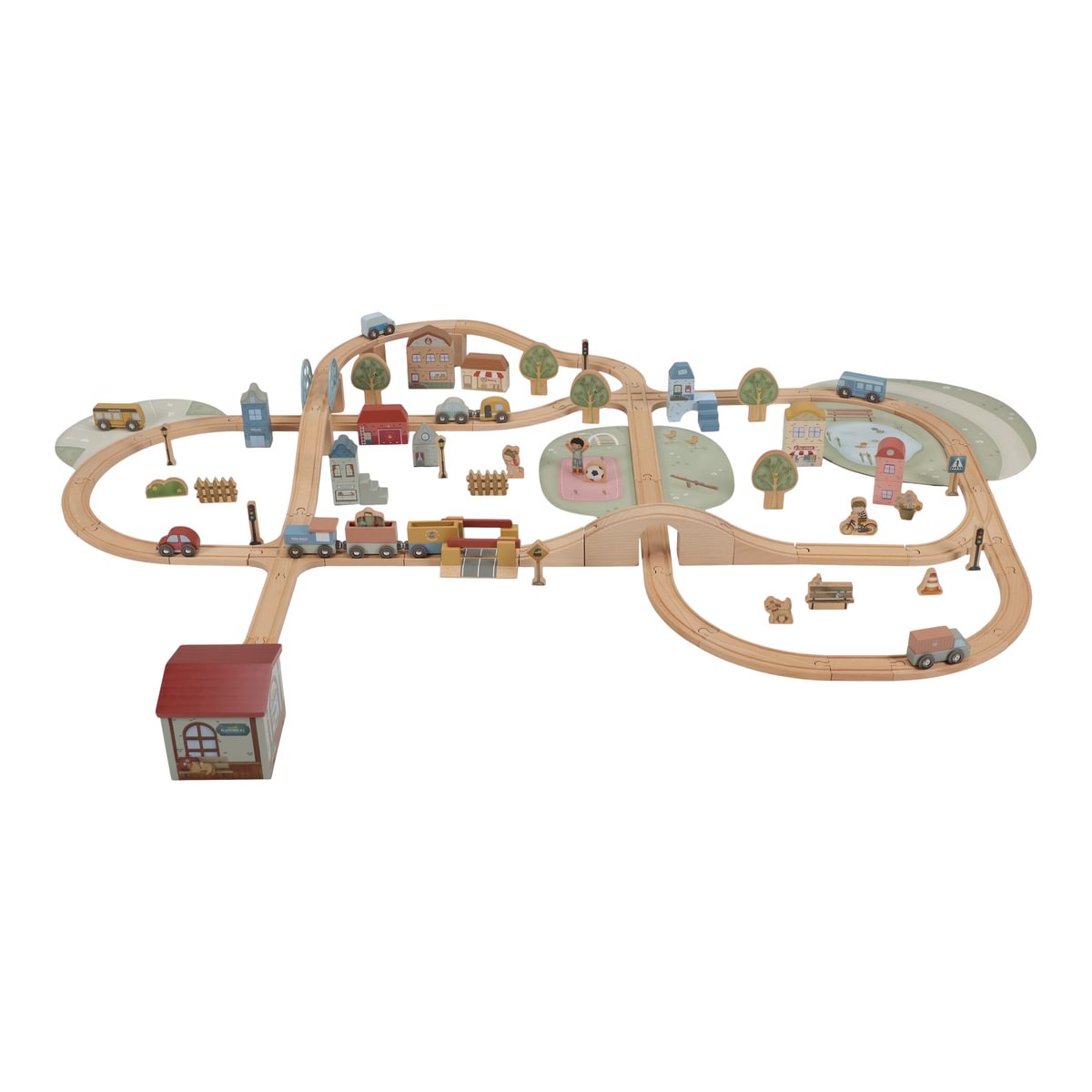 Large XL wooden train set – 113 pieces | Schmatzepuffer