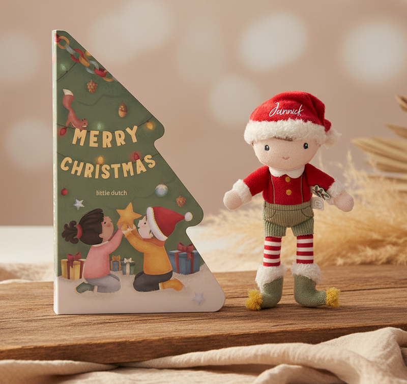 Gift set with Christmas book for babies and children