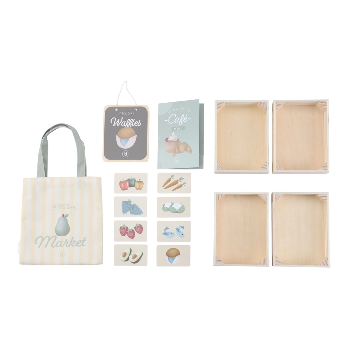 Wooden Market Stall & Café – 2-in-1 Game Stand