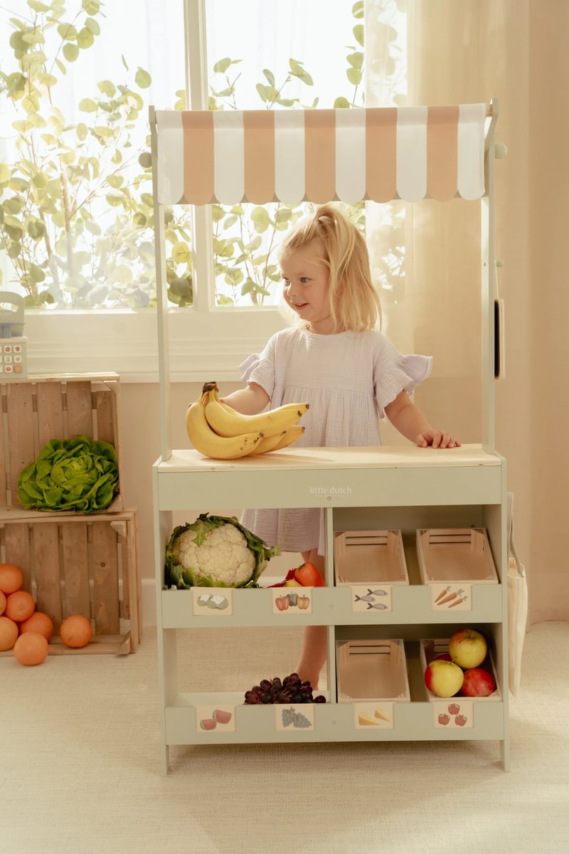 Wooden Market Stall & Café – 2-in-1 Game Stand