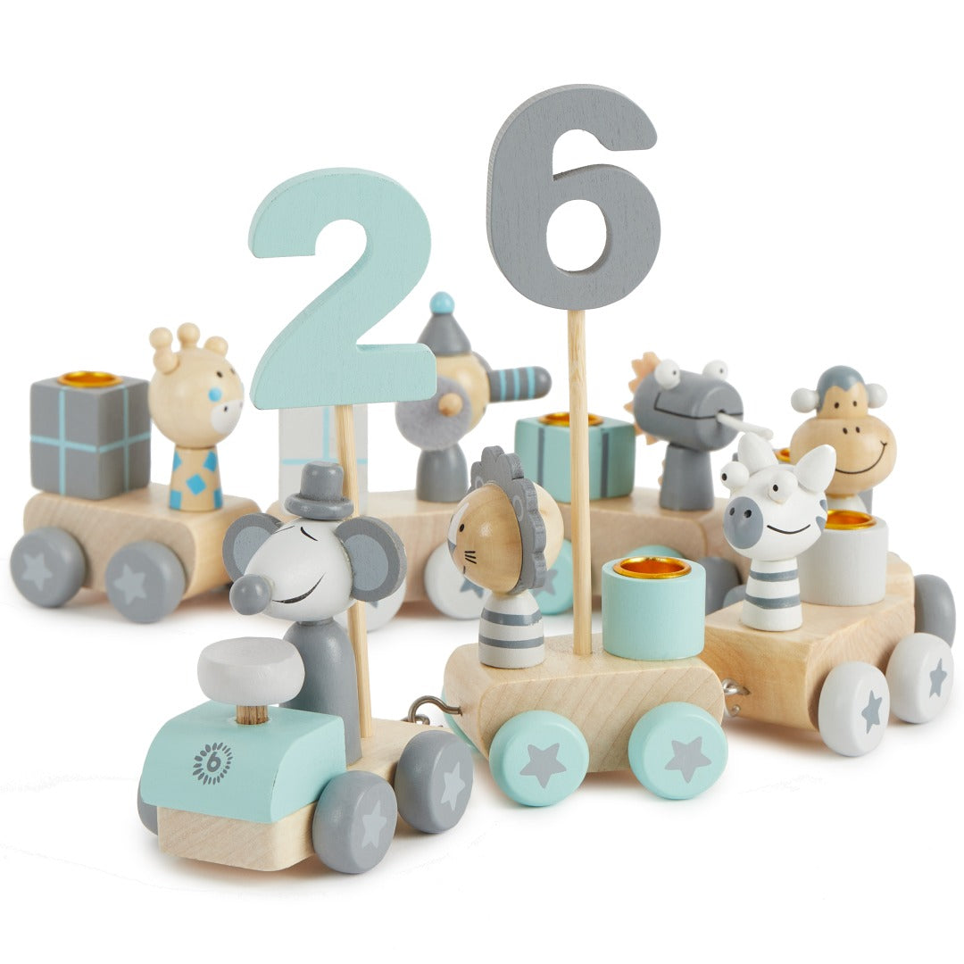Train d'anniversaire en bois 0-99 ans | Schmatzepuffer