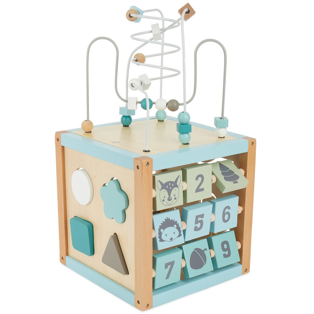 Cube d'activités en bois animaux de la forêt XXL | bieco