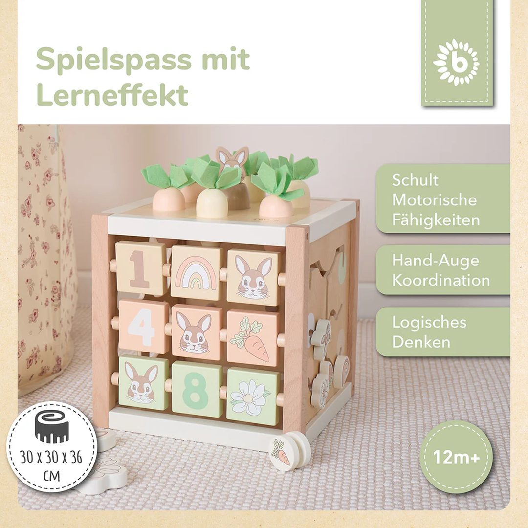Cube d'activités géant lapin en bois | bieco
