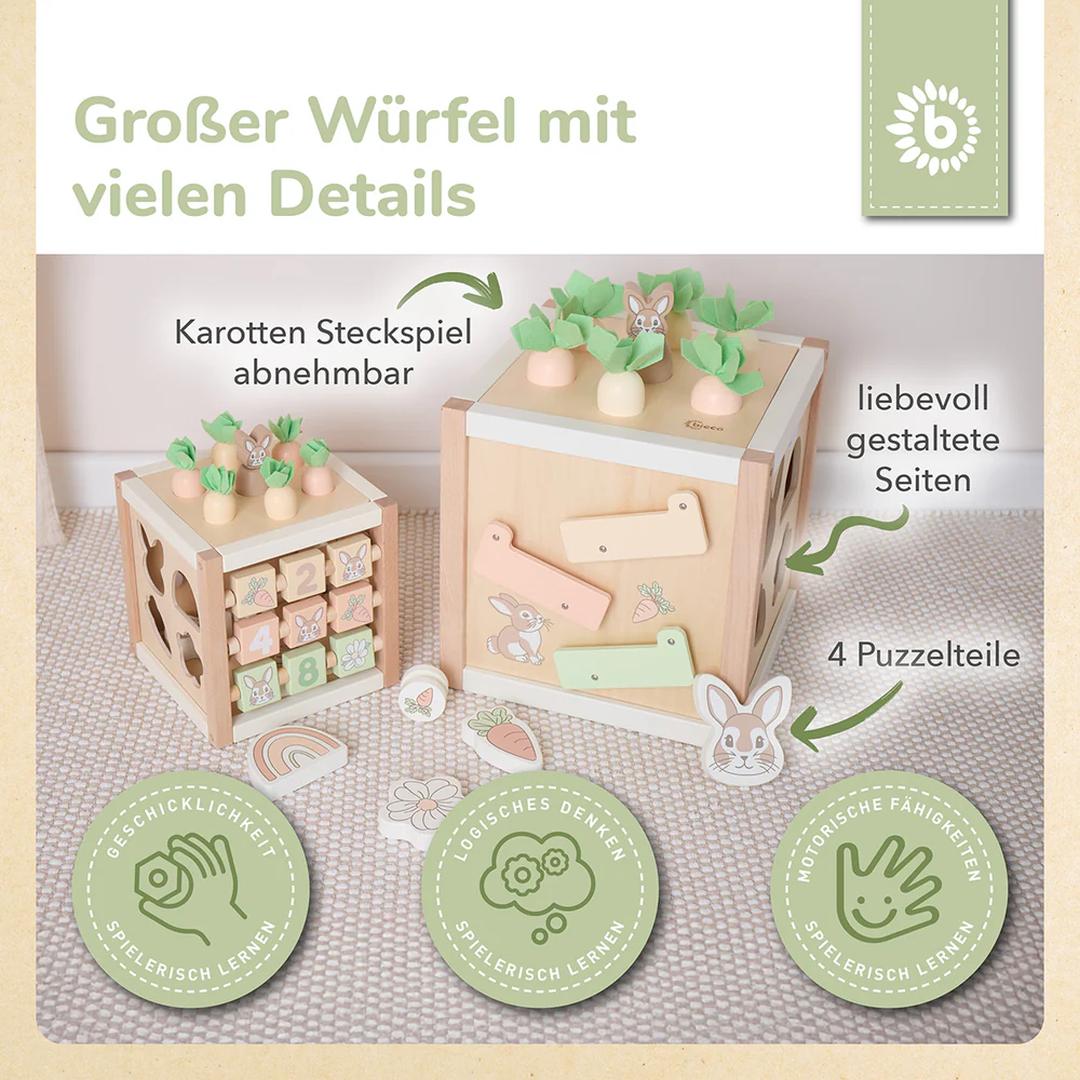 Cube d'activités géant lapin en bois | bieco