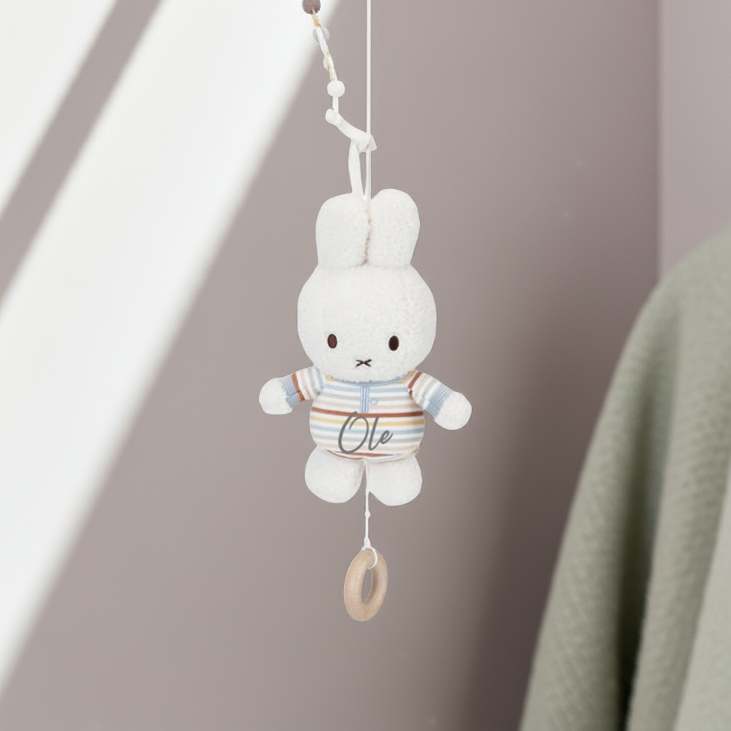 Boîte à musique lapin vintage Sunny Stripes x Miffy – Cadeau de naissance