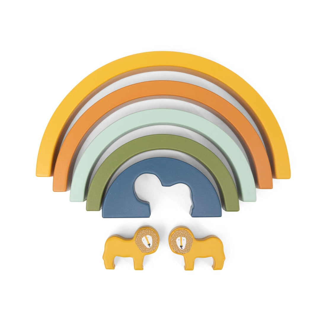 Trixie Regenbogen-Stapelspiel Herr Löwe – Spielansicht