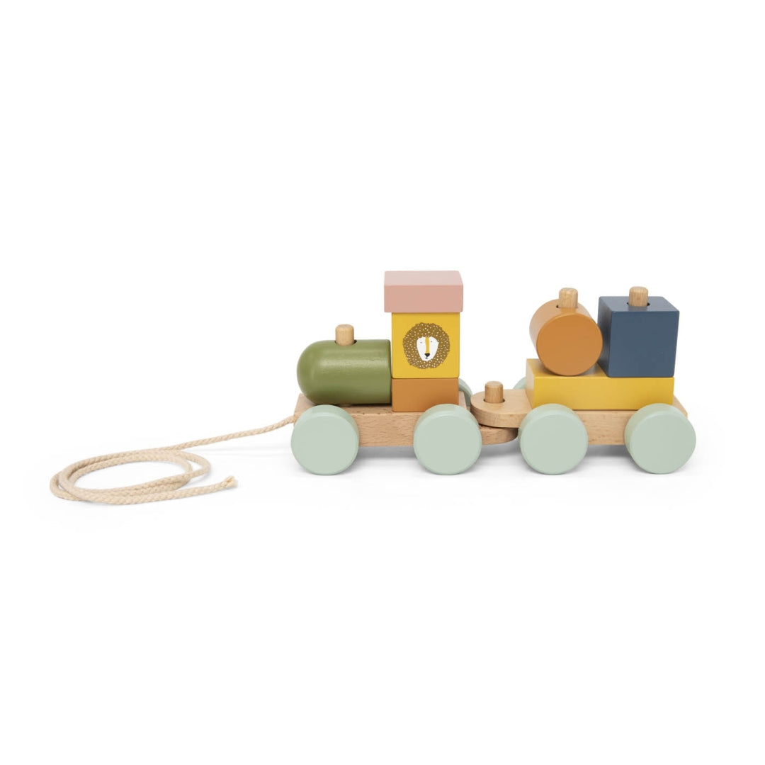 Train en bois personnalisé avec animaux – Cadeau de baptême | Schmatzepuffer