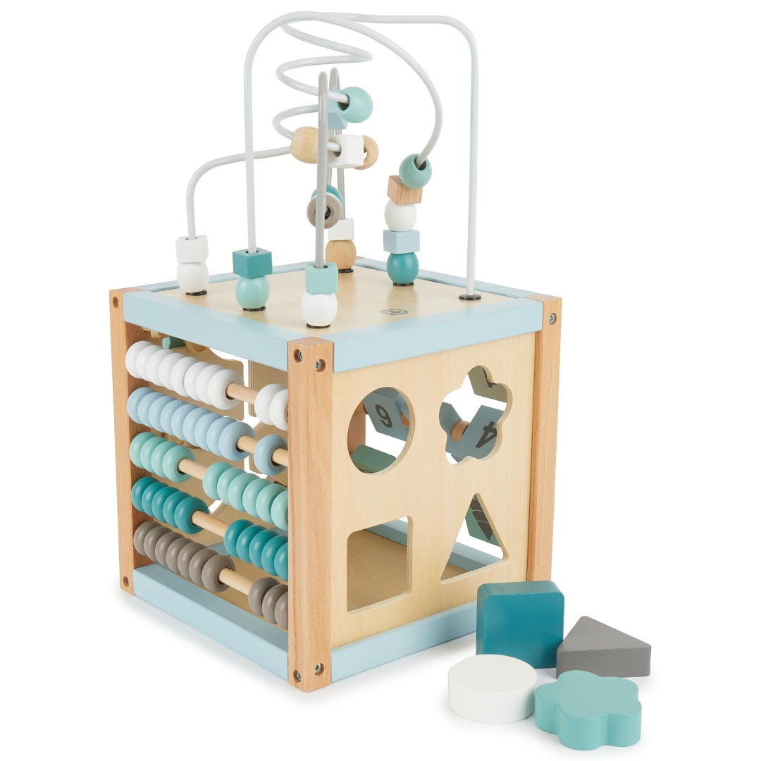 Cube d'activités animaux de la forêt en bois | bieco