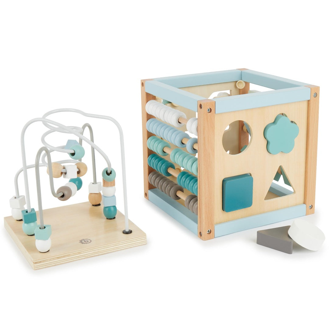 Cube d'activités animaux de la forêt en bois | bieco