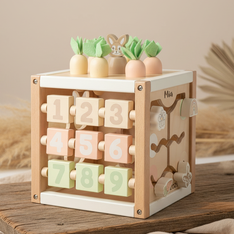 Cube d'activités Lapin Fine en bois | bieco