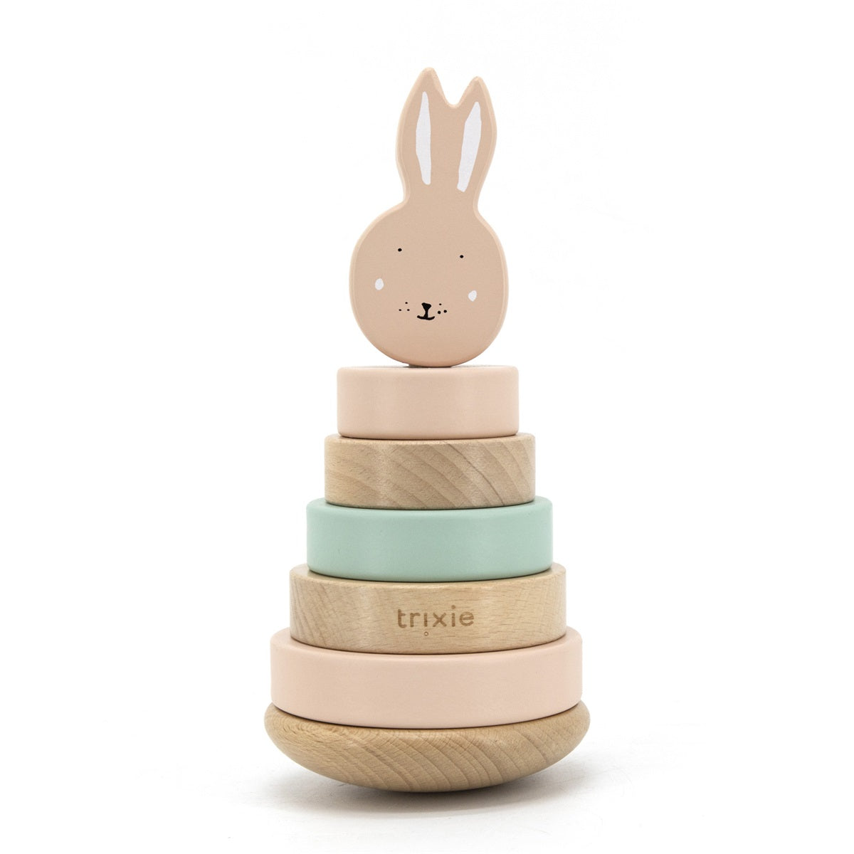 Stacking Tower Wood Mrs. Rabbit – Gift for Baptism | Schmatzepuffer