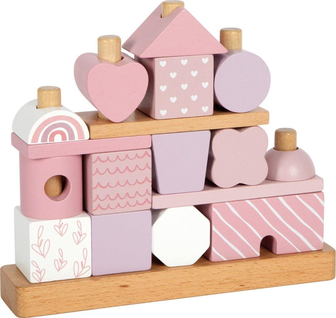Maison empilable personnalisée rose pour naissance | small foot by Schmatzepuffer