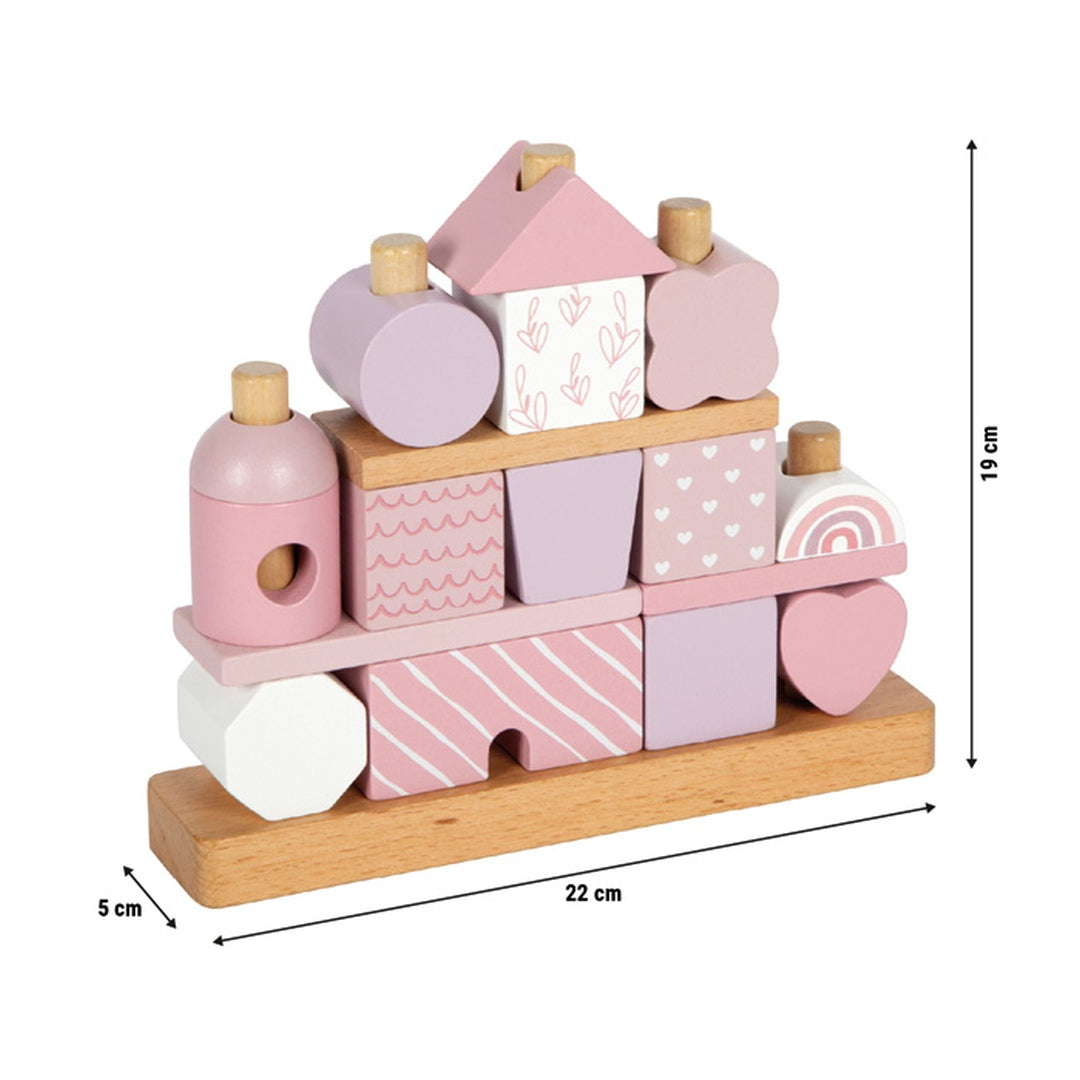 Maison empilable personnalisée rose pour naissance | small foot by Schmatzepuffer