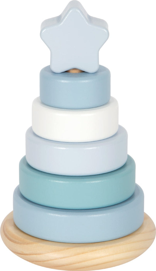 Tour empilable personnalisée bleue - Pour le baptême | small foot by Schmatzepuffer