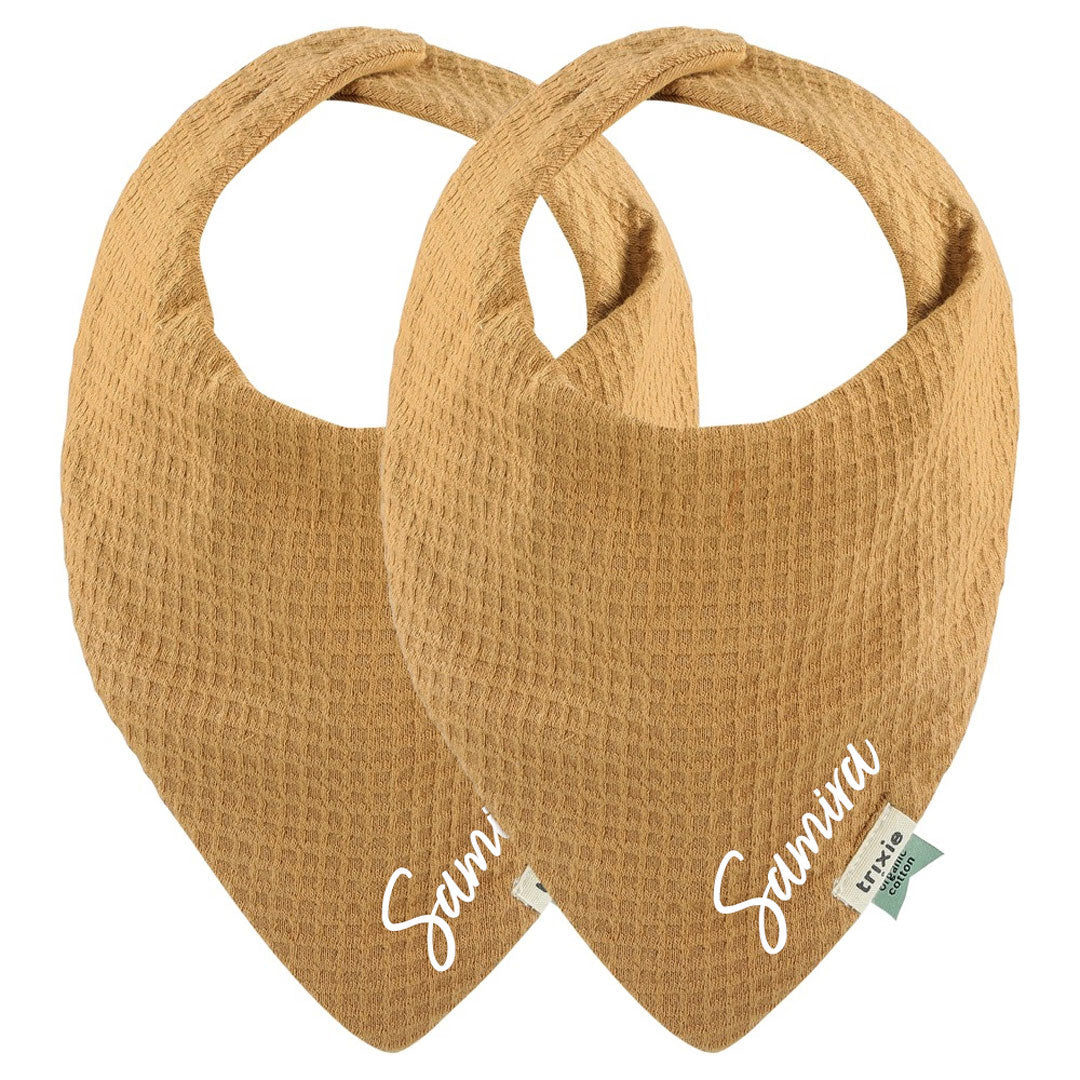Lot de 2 bavoirs bandanas – Cocoon Caramel | Trixie